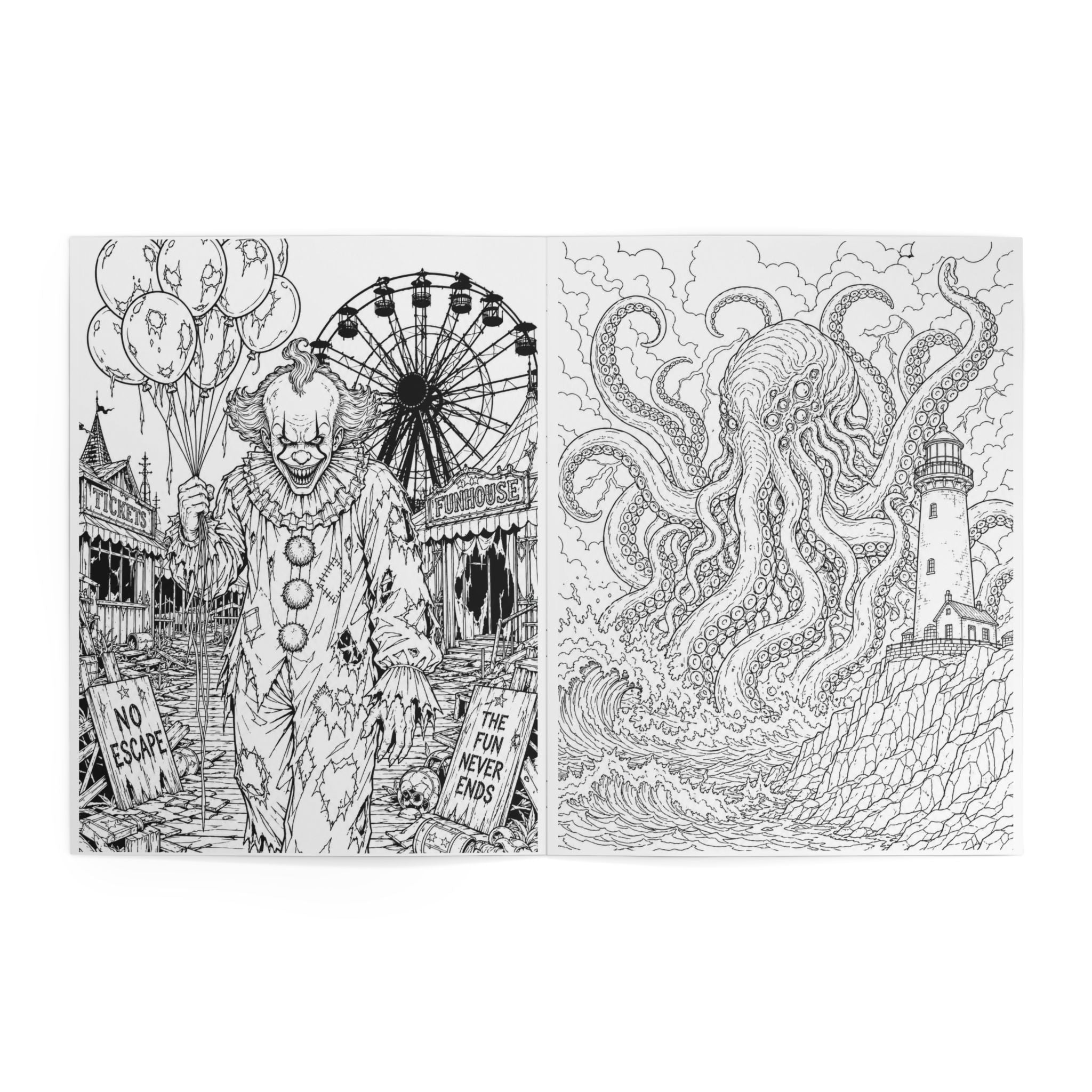 Shadows of the Night Coloring Book | Horror Gothic Illustrations