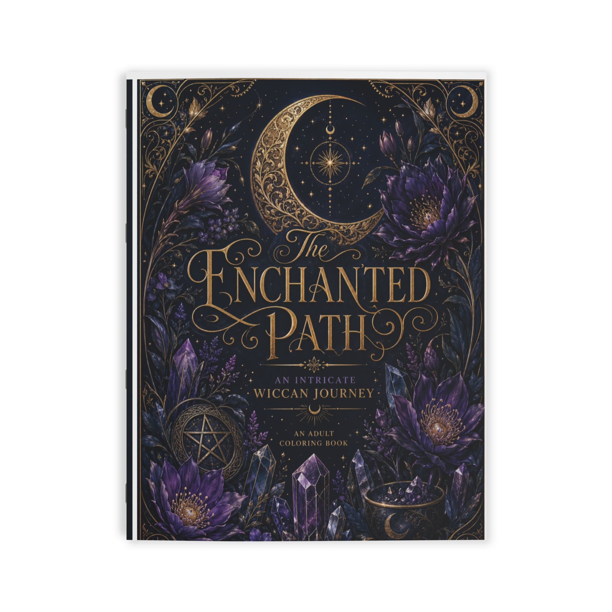 Enchanted Path Wiccan Journey Coloring Book | Mystical Moon Pentacle Designs