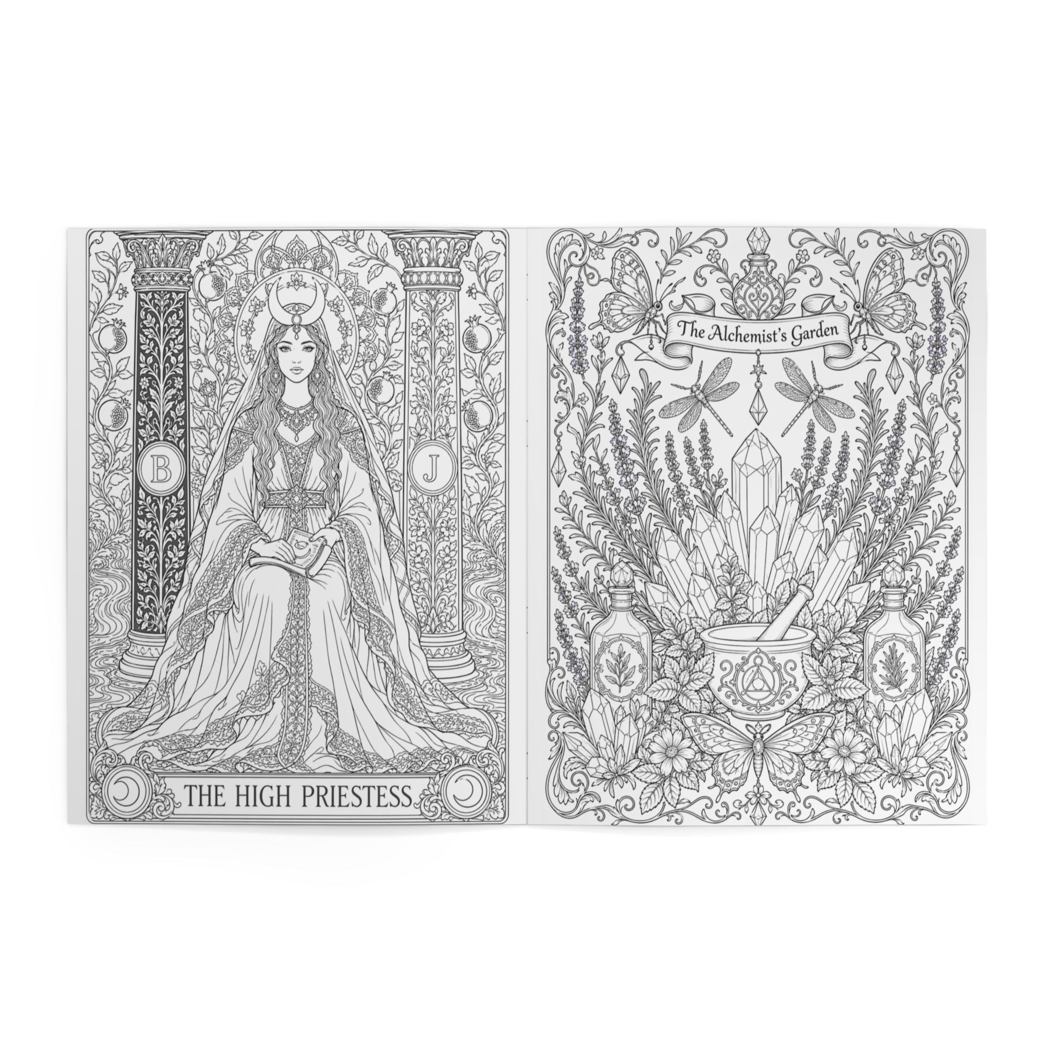 Enchanted Path Wiccan Journey Coloring Book | Mystical Moon Pentacle Designs