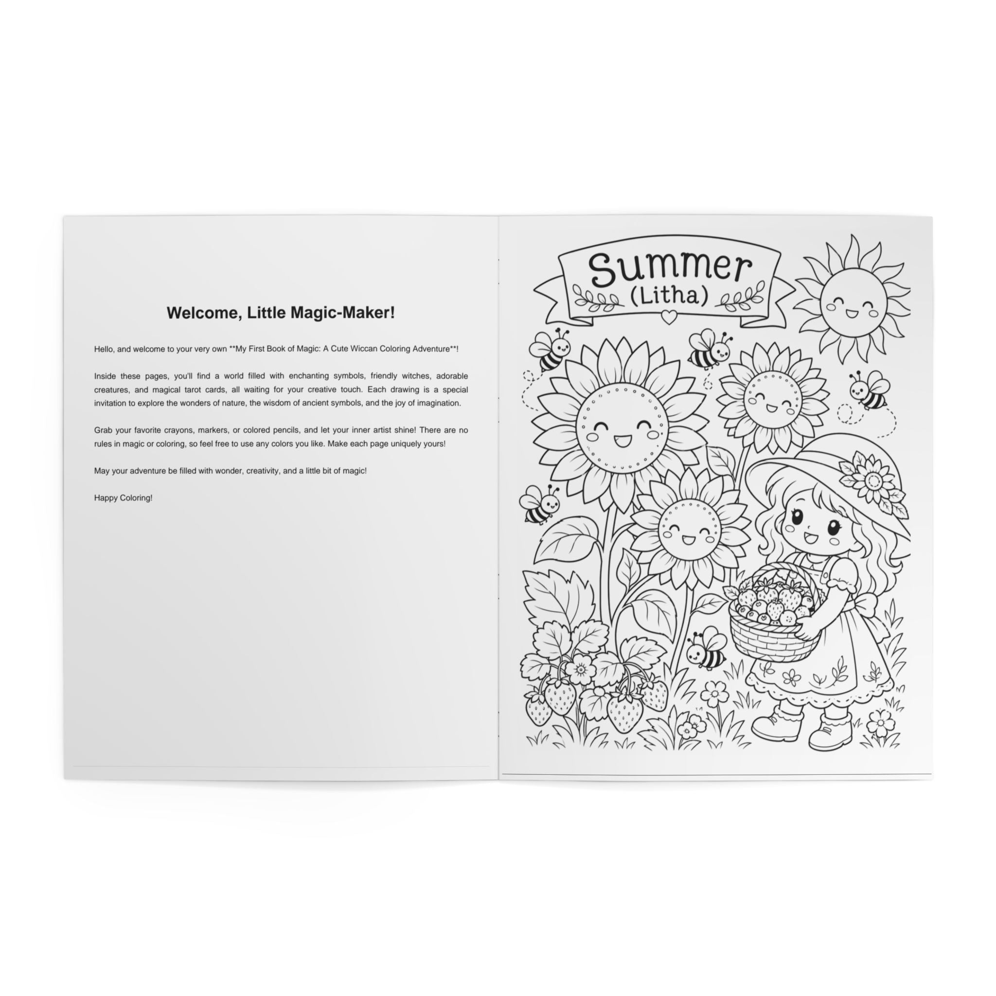 My First Book of Magic Coloring Book | Cute Witch, Lion & Cat