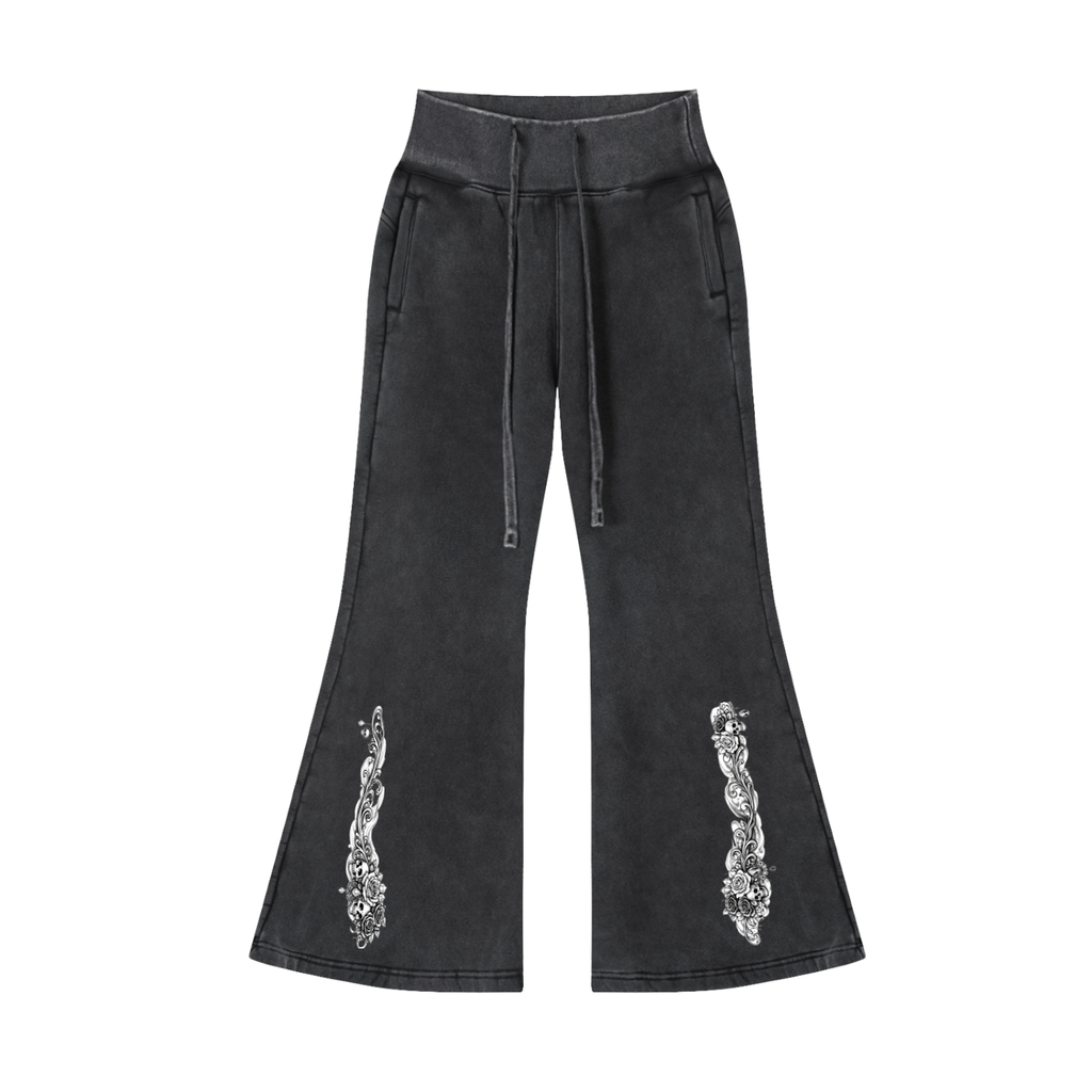 Vintage Washed Flared Fleece Pants
