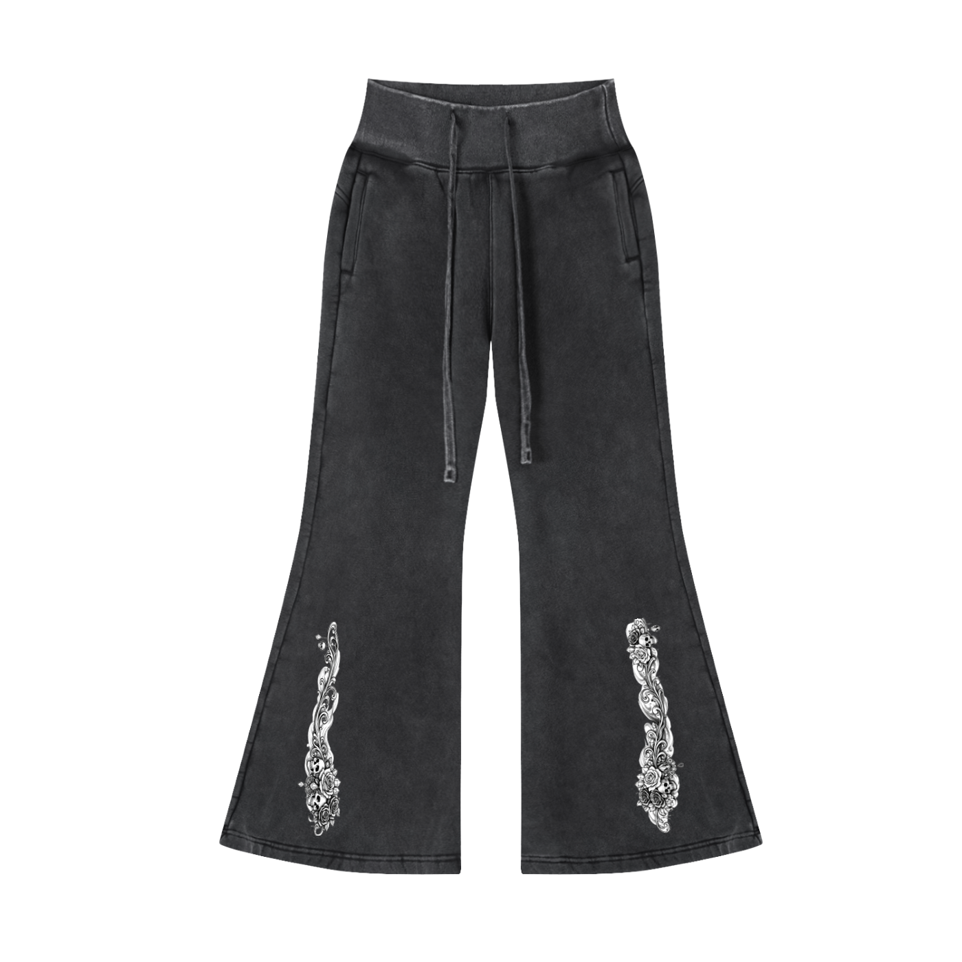 Vintage Washed Flared Fleece Pants