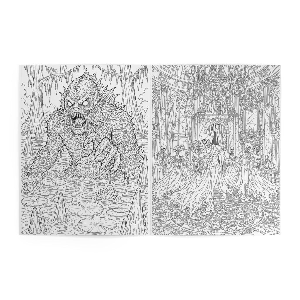 Shadows of the Night Coloring Book | Horror Gothic Illustrations