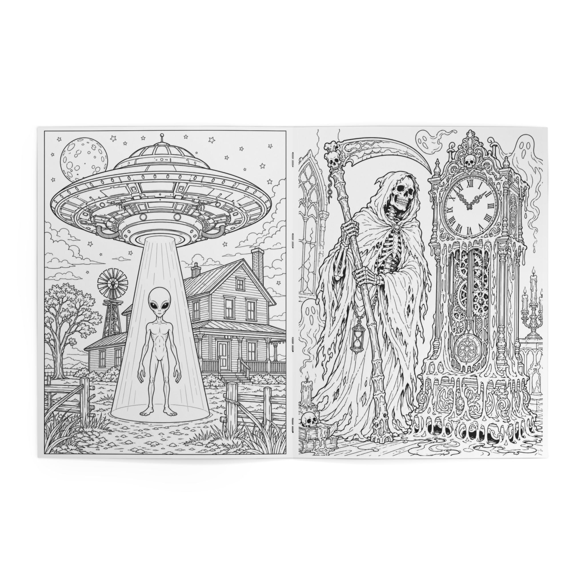 Shadows of the Night Coloring Book | Horror Gothic Illustrations
