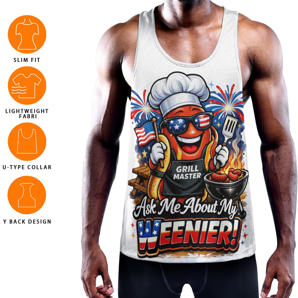 4th July Grilling Muscle Tank Top