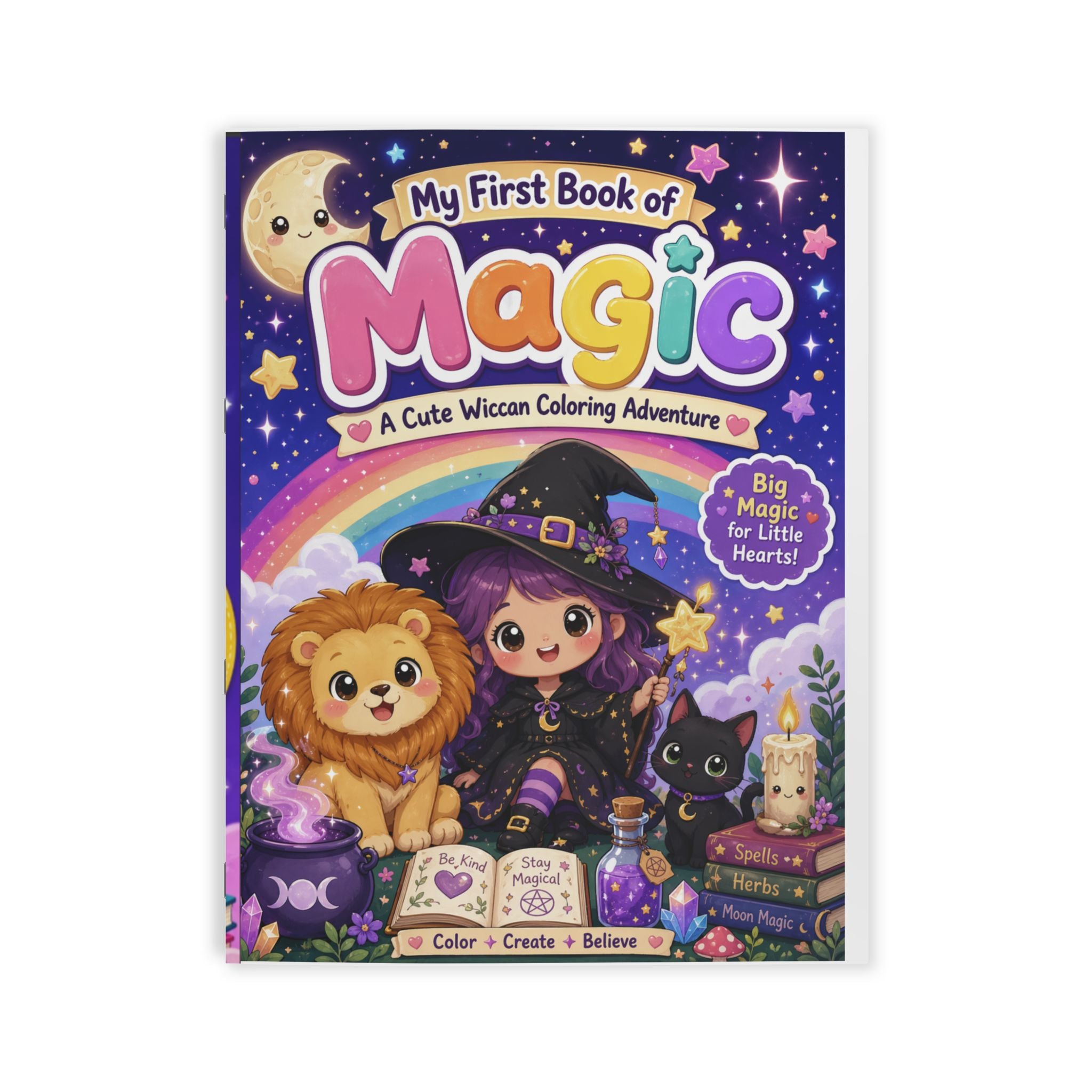 My First Book of Magic Coloring Book | Cute Witch, Lion & Cat