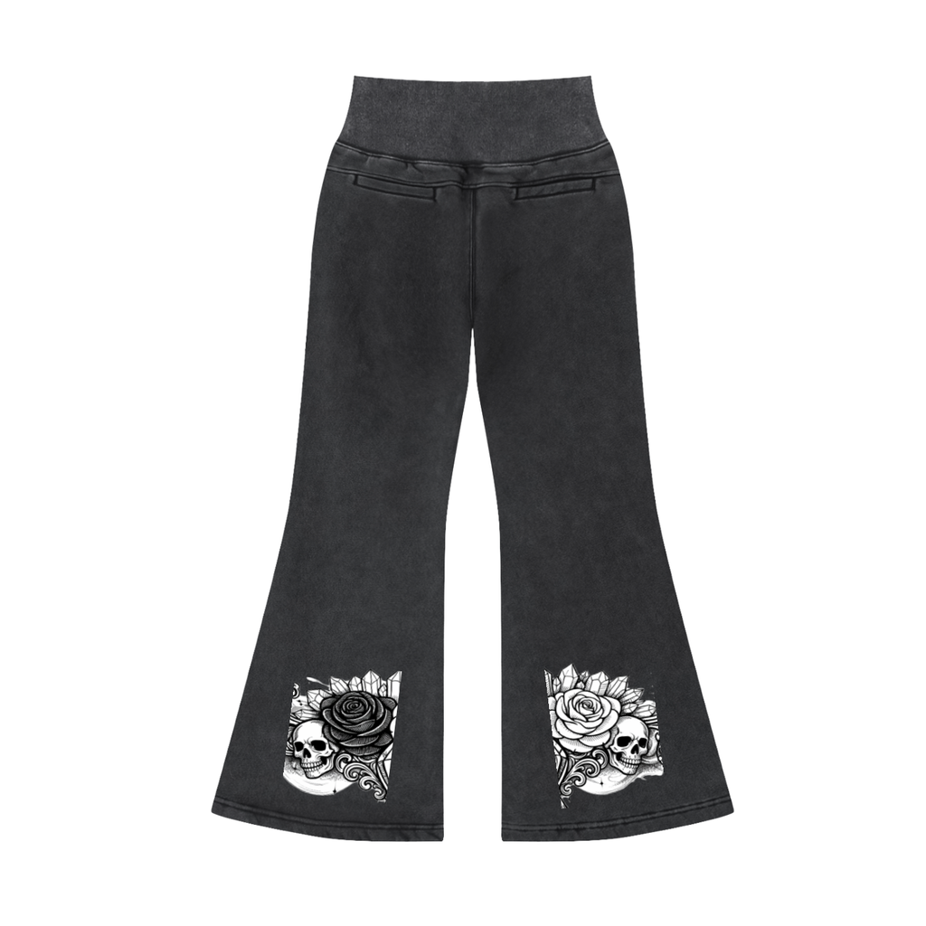 Vintage Washed Flared Fleece Pants