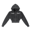 Vintage Washed Cropped Fleece Hoodie