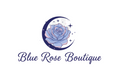 Logo of Blue Rose Boutique with a blue rose on a transparent background